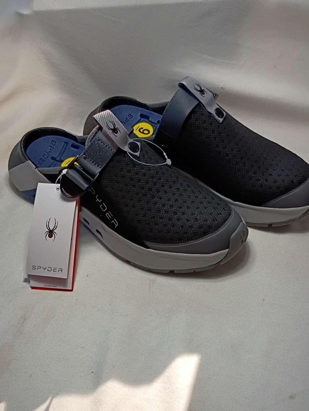 NWOB Spyder Ranger Mens Water Shoew Size 9 Black & Gray Slip-On Clogs Summer